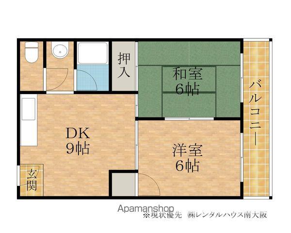 レユシール谷村南上町(2DK/2階)の間取り写真