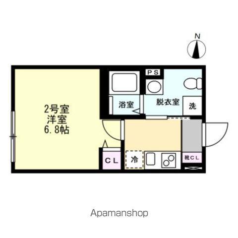 ベイルーム金沢文庫(1K/2階)の間取り写真