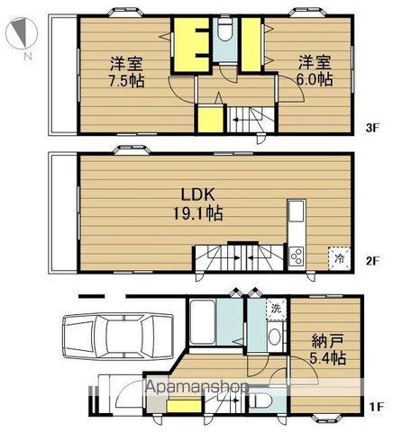 埼京線 戸田公園駅 徒歩16分 3階建 築3年(2LDK)の間取り写真