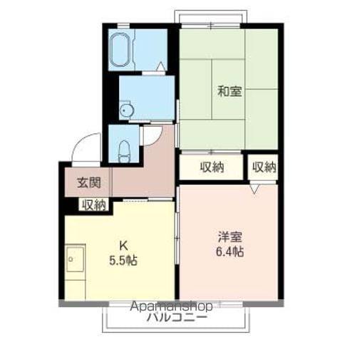 ロイヤルスクエア(2K/2階)の間取り写真