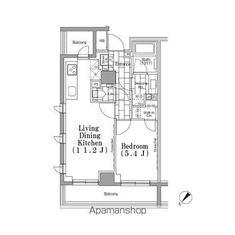 ONE ROOF FLAT TSUKISHIMA(1LDK/3階)の間取り写真