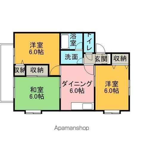 瀬戸タウン(3DK/1階)の間取り写真