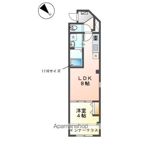 サウダージ(1LDK/3階)の間取り写真