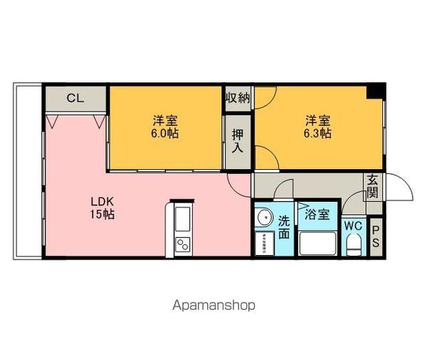グランドステージ桜ヶ丘(2LDK/2階)の間取り写真