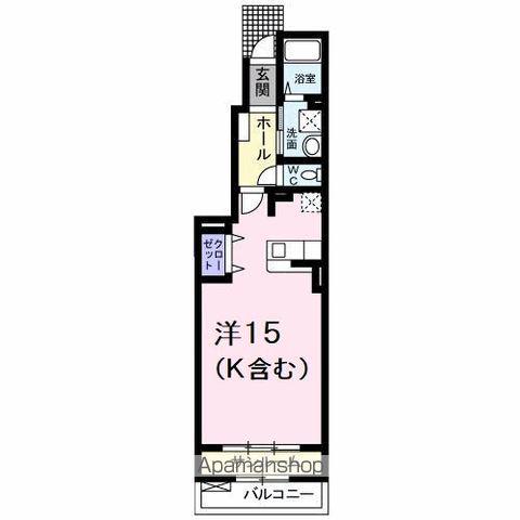 メゾン・コモド C(ワンルーム/1階)の間取り写真