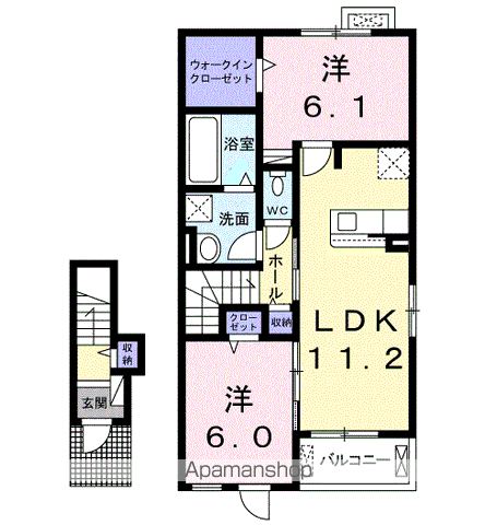 エタニティ(2LDK/2階)の間取り写真