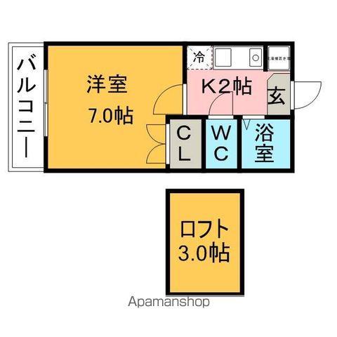 シャトレ隈Ⅰ(1K/1階)の間取り写真