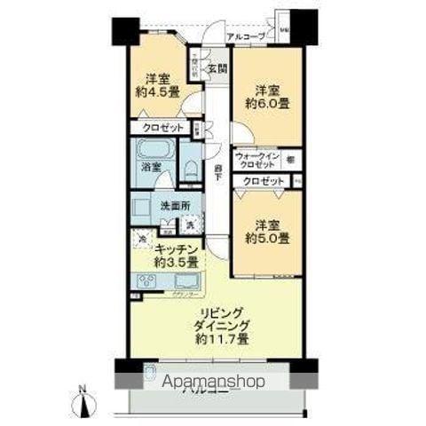 サーパス上之町ミッドレジデンス(3LDK/10階)の間取り写真