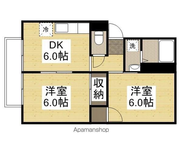 プレジール富井A棟(2DK/1階)の間取り写真
