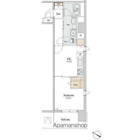 カスタリア人形町Ⅲ(1DK/5階)の間取り写真