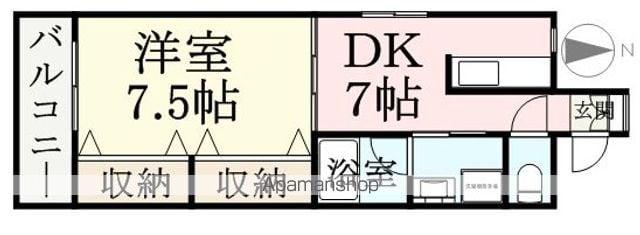 FOUR SEASONS(1DK/2階)の間取り写真