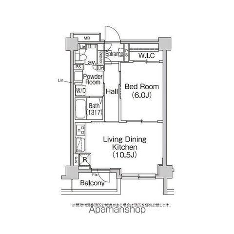 コンフォリア市谷薬王寺(1LDK/2階)の間取り写真