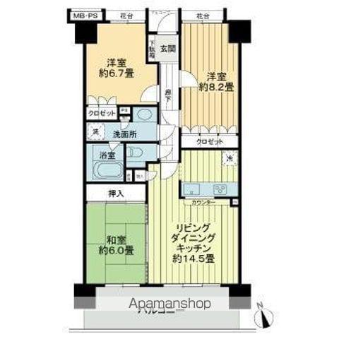 サーパスシティ栗林(3LDK/8階)の間取り写真