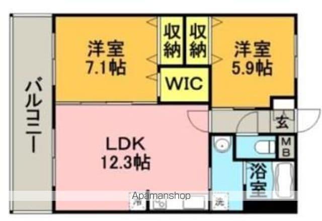 北野ガーデンコート(2LDK/3階)の間取り写真