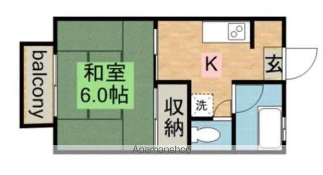 コーポラス潮(1K/1階)の間取り写真