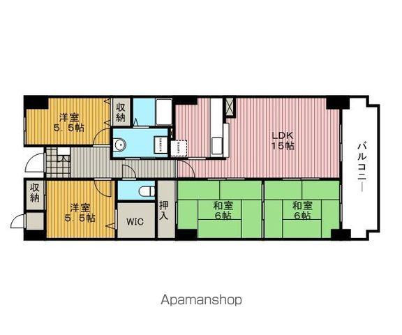 ドゥルペール(4LDK/5階)の間取り写真