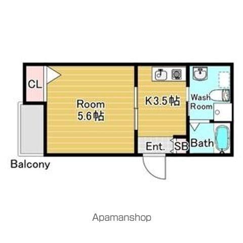 WITH白鷺(1K/2階)の間取り写真