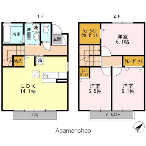 イマジンⅢ(3LDK)の間取り写真