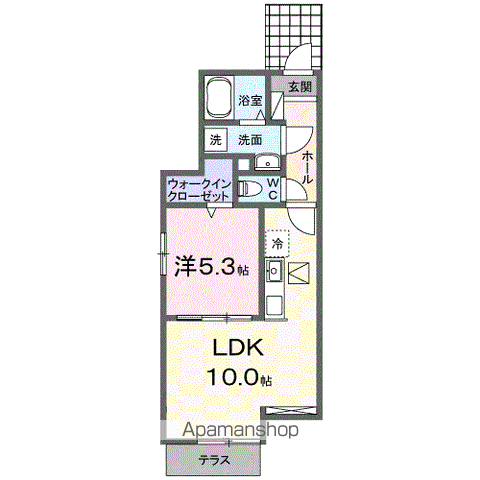 ガジュマル(1LDK/1階)の間取り写真