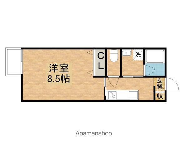 フォアール市子殿(1K/2階)の間取り写真