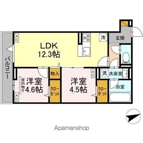 D-STELLA(2LDK/2階)の間取り写真