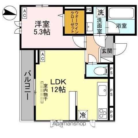 D-ROOM南笹口(1LDK/3階)の間取り写真