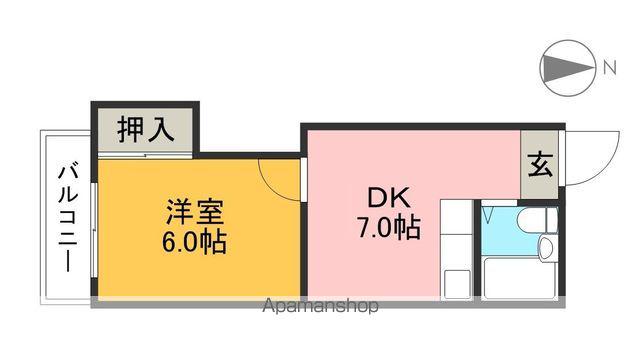 藤本商事第2ビル(1DK/2階)の間取り写真