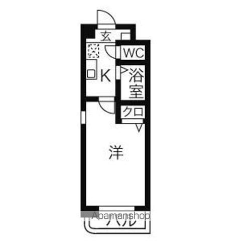 マメゾンちかふじ(1K/3階)の間取り写真