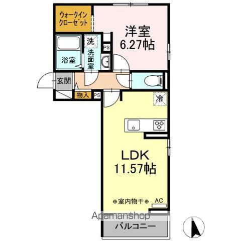アルタフォーレ B(1LDK/3階)の間取り写真