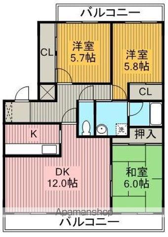 エスペランサ(3LDK/3階)の間取り写真