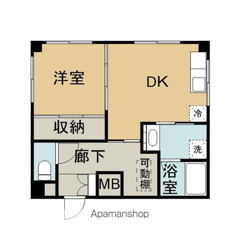 サンブライト塩焼(1DK/1階)の間取り写真