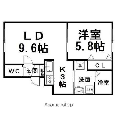 リバティみわポート(1LDK/3階)の間取り写真