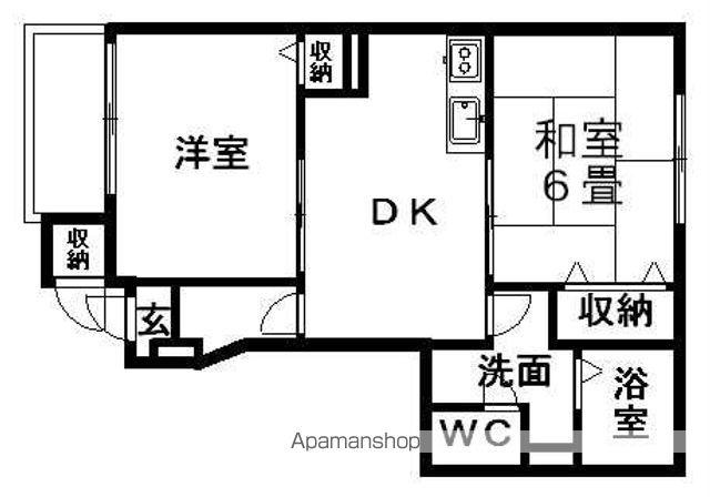 リバーストーン(2DK/1階)の間取り写真