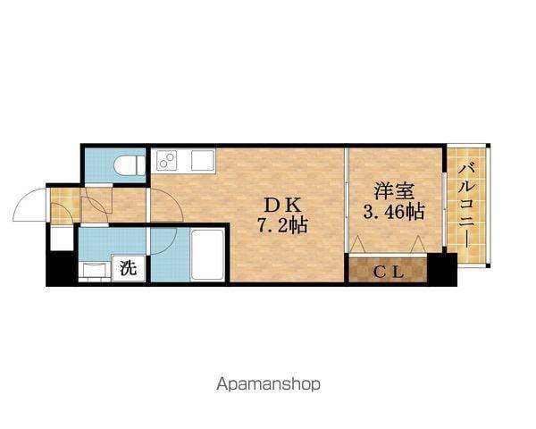 SK RESIDENCE放出(1DK/6階)の間取り写真