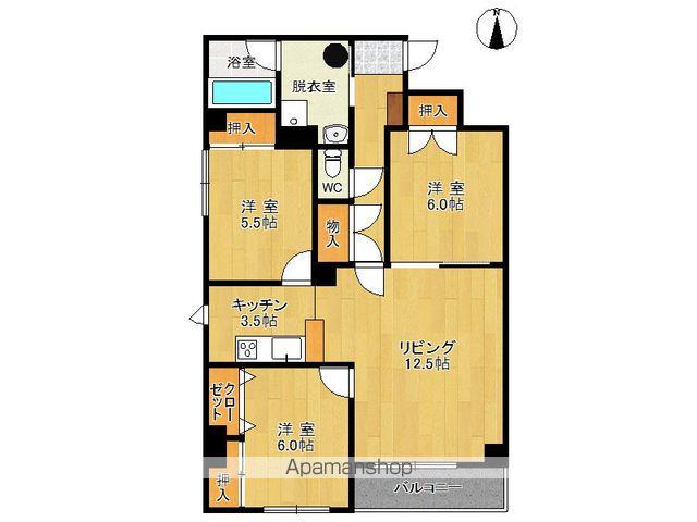 大通11丁目ビル(3LDK/4階)の間取り写真