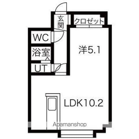 カリス南郷(1LDK/3階)の間取り写真