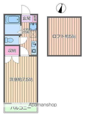 サンクレスト(1K/2階)の間取り写真