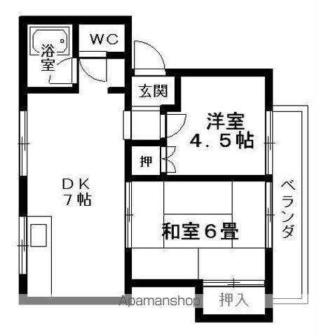 コーポ百栄(2DK/1階)の間取り写真