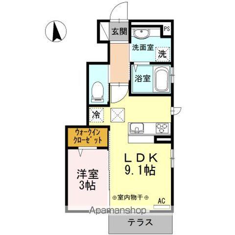 信越本線 篠ノ井駅 徒歩17分 3階建 築11年(1LDK/1階)の間取り写真