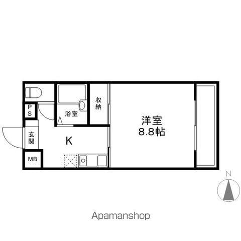 サンプローチ(1K/2階)の間取り写真