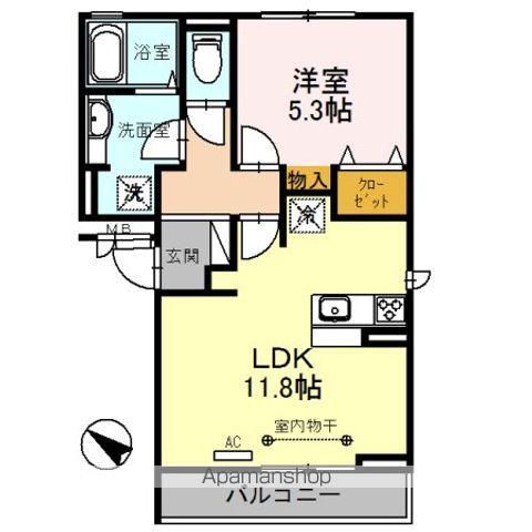 セジュールZENIII C棟(1LDK/3階)の間取り写真
