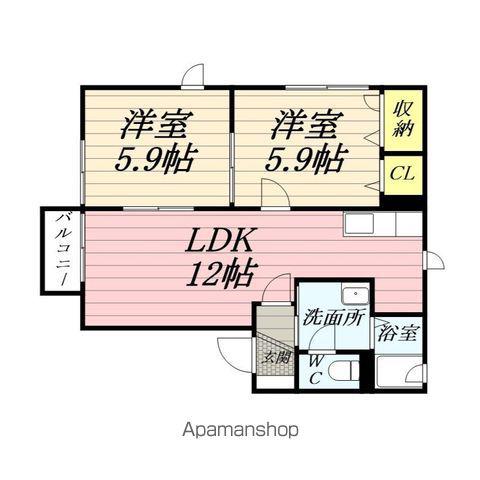 エスペランサC(2LDK/1階)の間取り写真