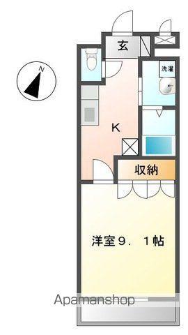 フルール(1K/2階)の間取り写真