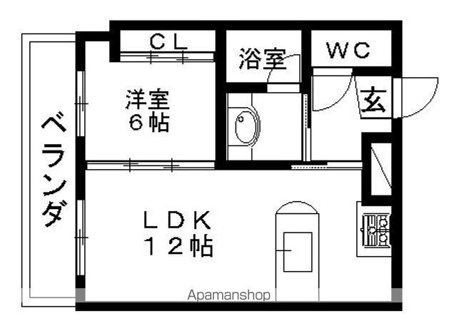 ビブレにししろ(1LDK/5階)の間取り写真