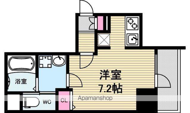 レジュールアッシュ大阪城ウエスト(1K/11階)の間取り写真