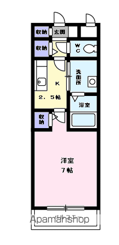 セモア中山(1K/2階)の間取り写真
