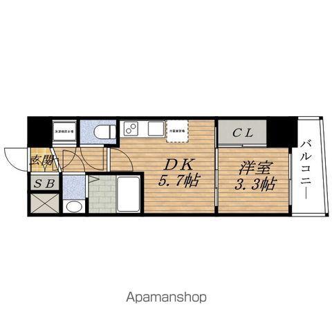 SERENITE新大阪カルム(1DK/14階)の間取り写真