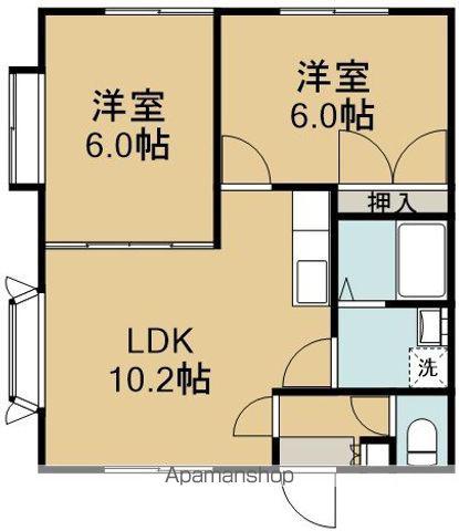 リリーズハウスⅡ(2LDK/2階)の間取り写真