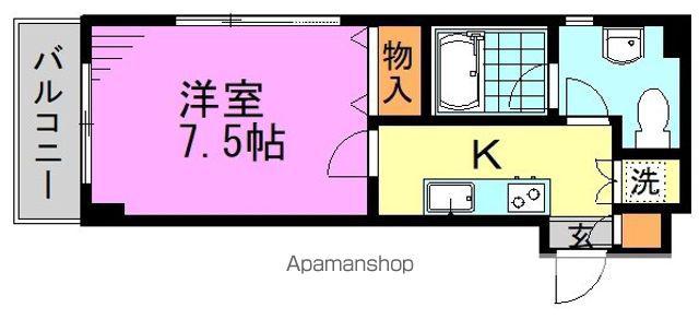 テルヴェ(1K/1階)の間取り写真