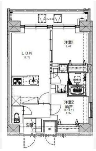 S-RESIDENCE両国SEREA(2LDK/5階)の間取り写真